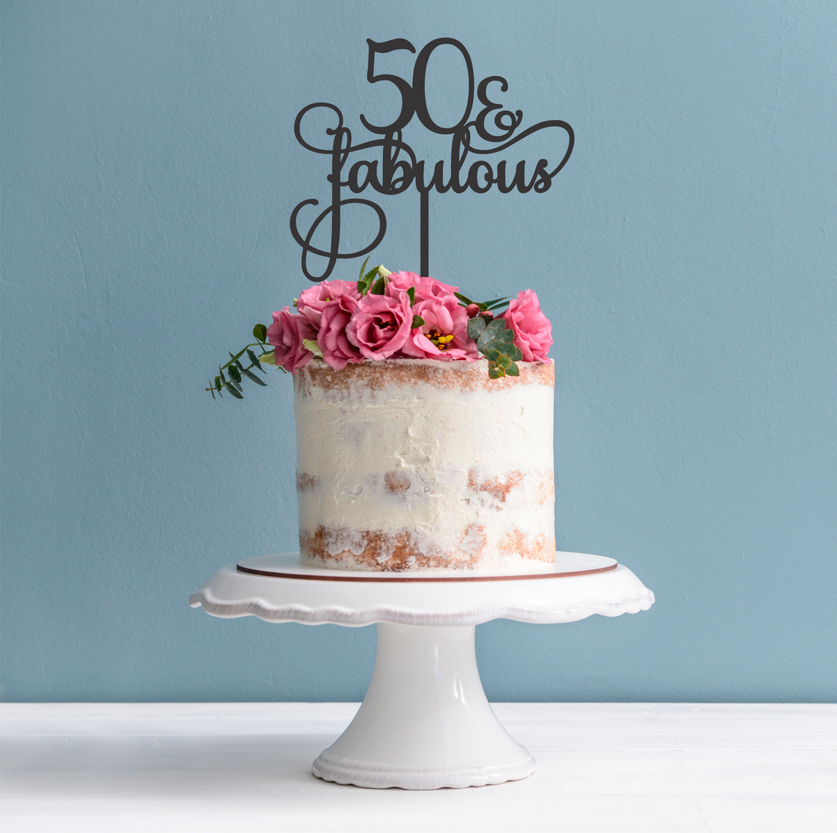 50 & Fabulous Cake Topper - 50th Birthday Cake Topper | SugarBoo