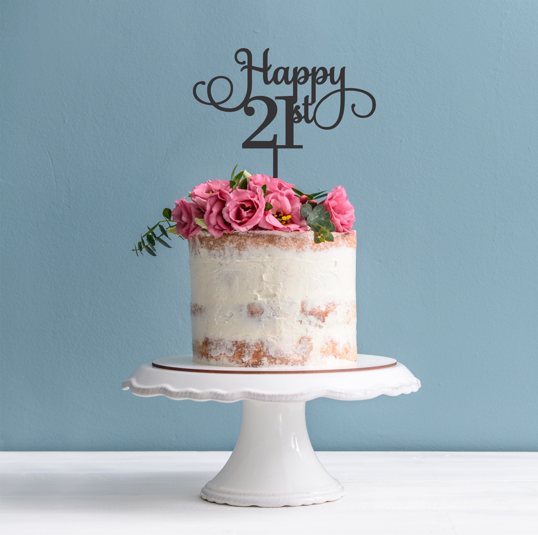 CakeSupplyShop Item#021CTA - 21st Birthday / Anniversary Cheers Soft Gold  Glitter Sparkle Elegant Cake Decoration Topper - Walmart.com