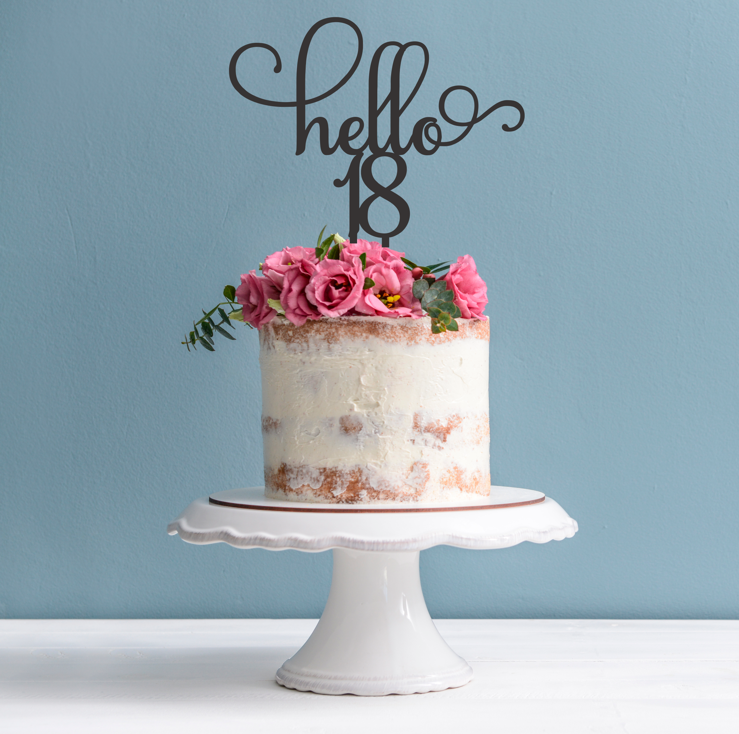 Buy Rose Gold Hello 18 Birthday Cake Topper 18th Birthday Party Online in  India - Etsy