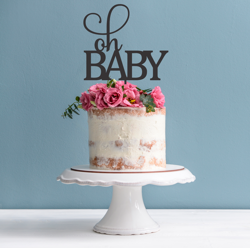 Oh Baby Cake Topper - Baby Shower Cake Decoration