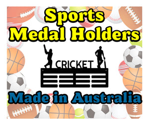 Acrylic Medal Holder - Personalised Medal Holder - Cricket Medal Holder