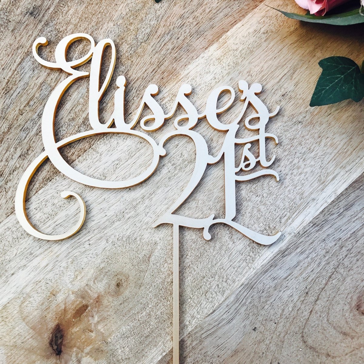 21st Birthday Cake Topper Personalised with Name | SugarBoo