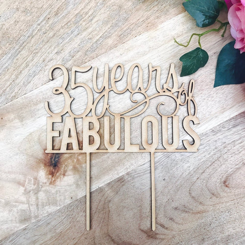 35 years of Fabulous Cake Topper 35th Birthday Cake Topper - SugarBooCakeToppersBirthdaySugarBooBespokeGiftsSugarBooCakeToppers