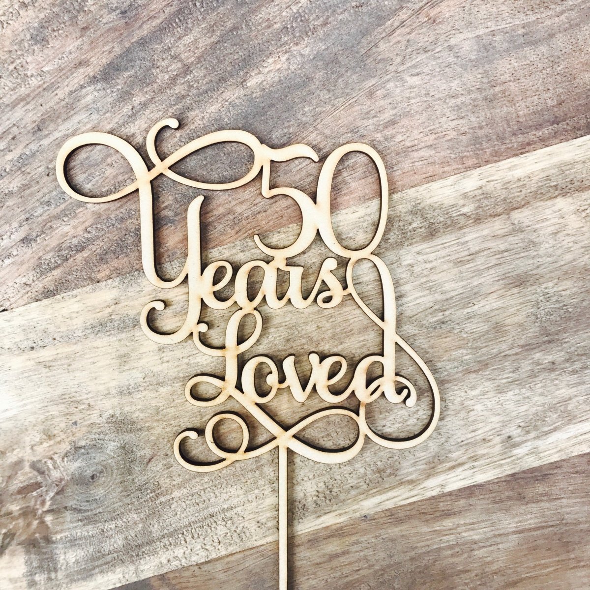 50 Years Loved Cake Topper Anniversary Cake Topper | SugarBoo