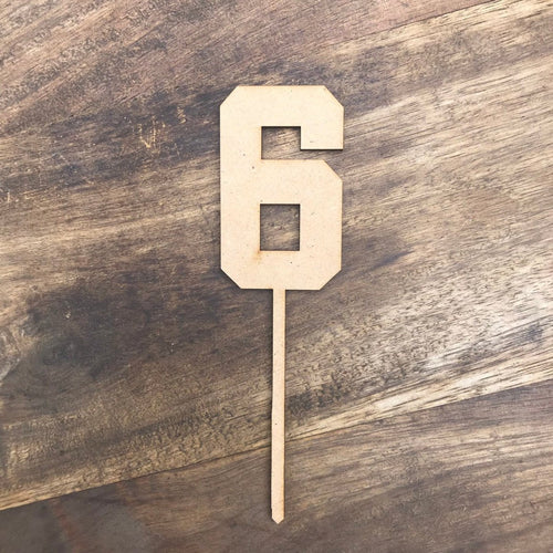 6cm 6 Number Cake Topper #6 ATH - SugarBooCakeToppersNumbersSugarBooBespokeGiftsSugarBooCakeToppers