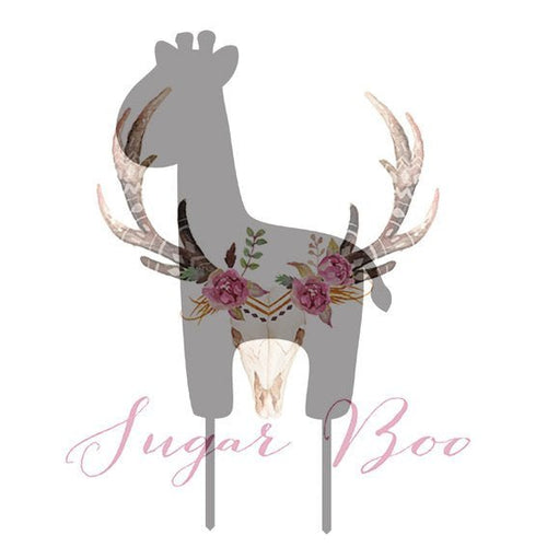 Baby Safari Giraffe Silhouette Cake Topper - SugarBooCakeToppersSilhouette Cake ToppersSugarBooBespokeGiftsSugarBooCakeToppers