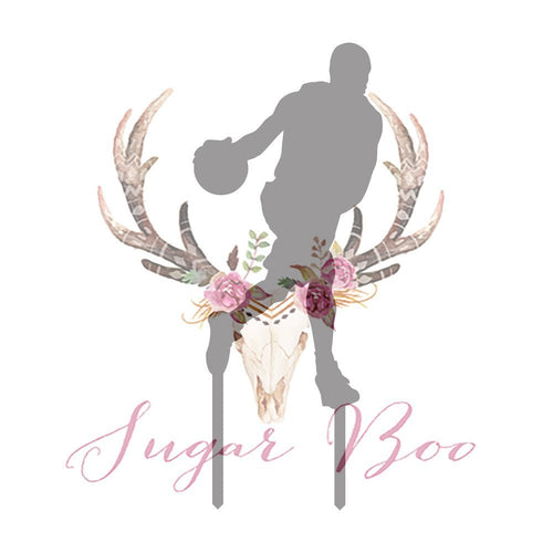 Basketball Player Silhouette Cake Topper BSKPL2 - SugarBooCakeToppersSilhouette Cake ToppersSugarBooBespokeGiftsSugarBooCakeToppers