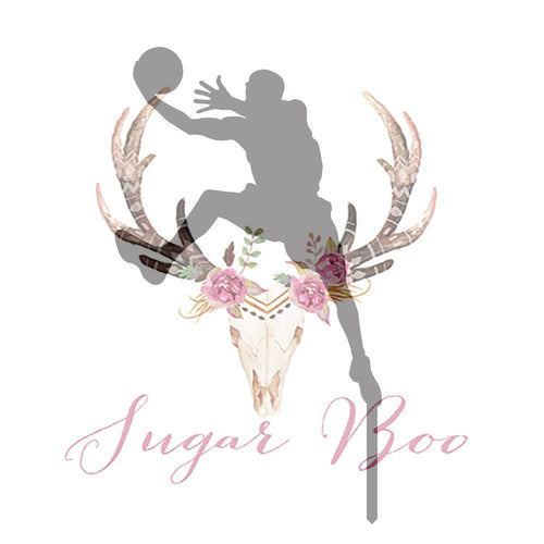 Basketball Player Silhouette Cake Topper BSKPL4 - SugarBooCakeToppersSilhouette Cake ToppersSugarBooBespokeGiftsSugarBooCakeToppers