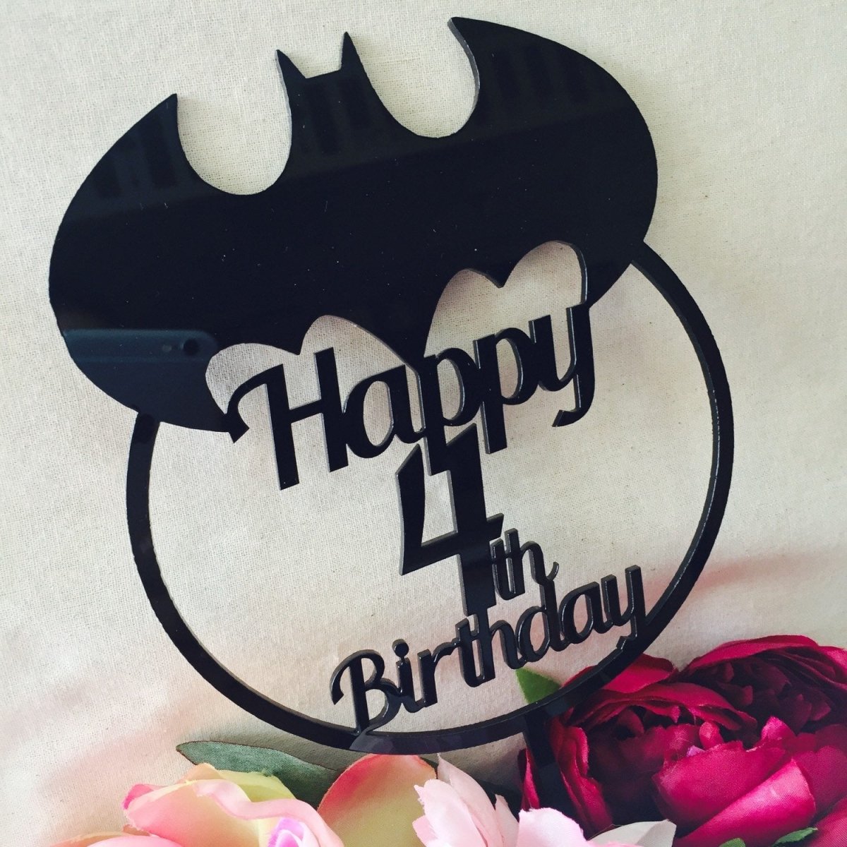 Custom Acrylic Birthday Cake Fropper + Topper - Batman | Cakers Paradise –  Cakers Paradise