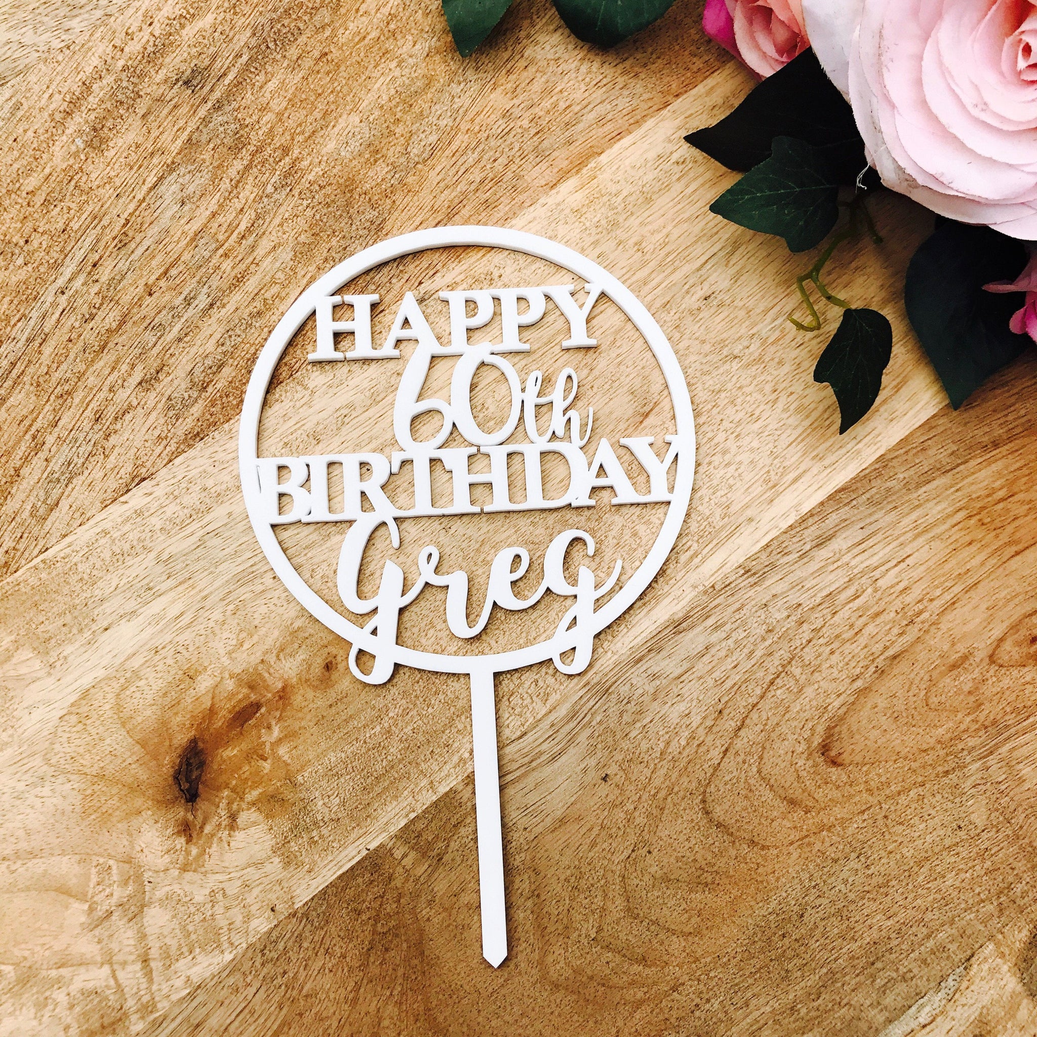 60th Birthday Laser Cut Cake Topper Template, Download Vector Designs. –  Laser Ready Templates